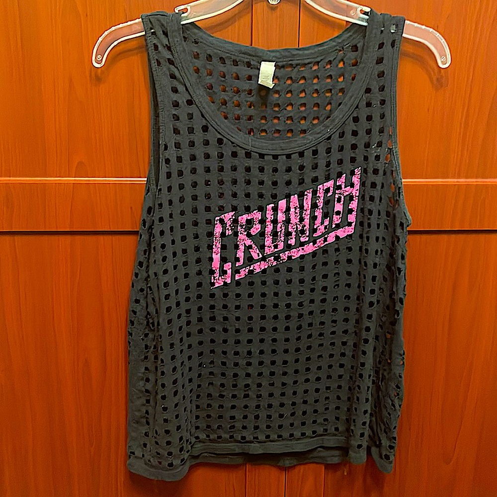 Crunch tank top with cut outs throughout